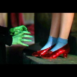 Child’s Red Sparkle Shoes for Wizard of Oz Dorothy Halloween Costume